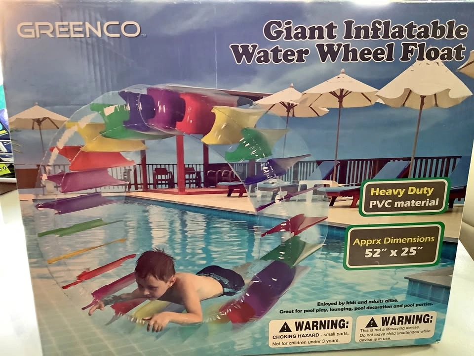 Inflatable Water Wheel Roller Float 52" Diameter. Brand new in b