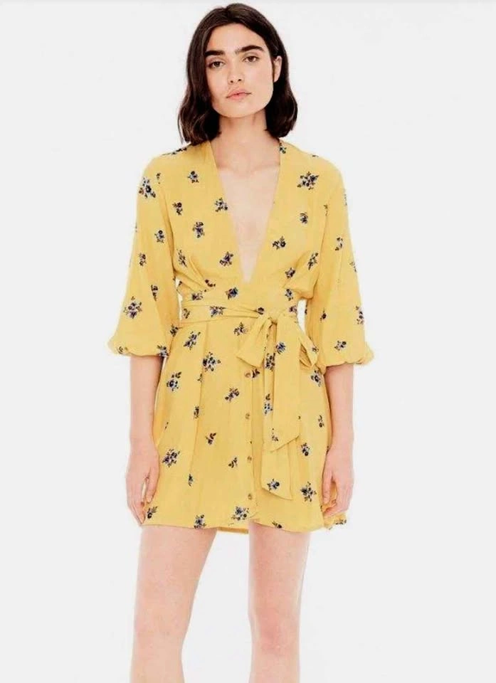 Faithfull The Brand Yellow Floral Mini Dress - photo 2