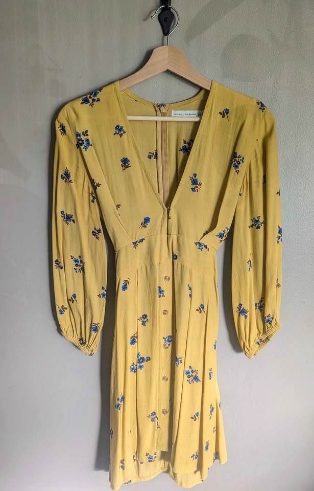 Faithfull The Brand Yellow Floral Mini Dress - photo 3