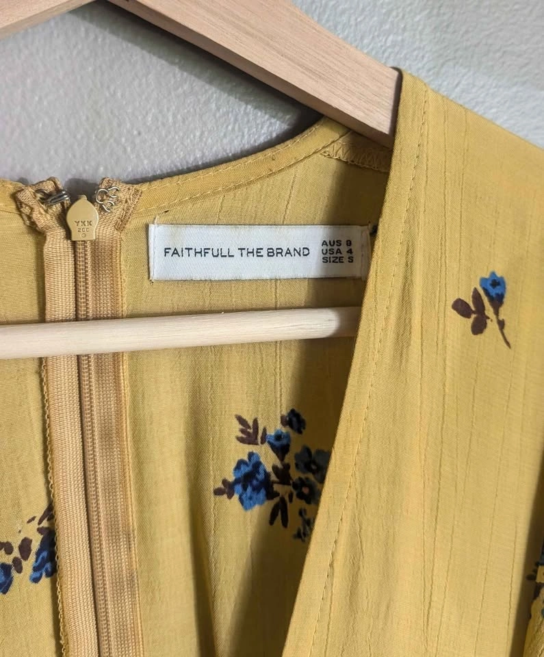 Faithfull The Brand Yellow Floral Mini Dress - photo 4