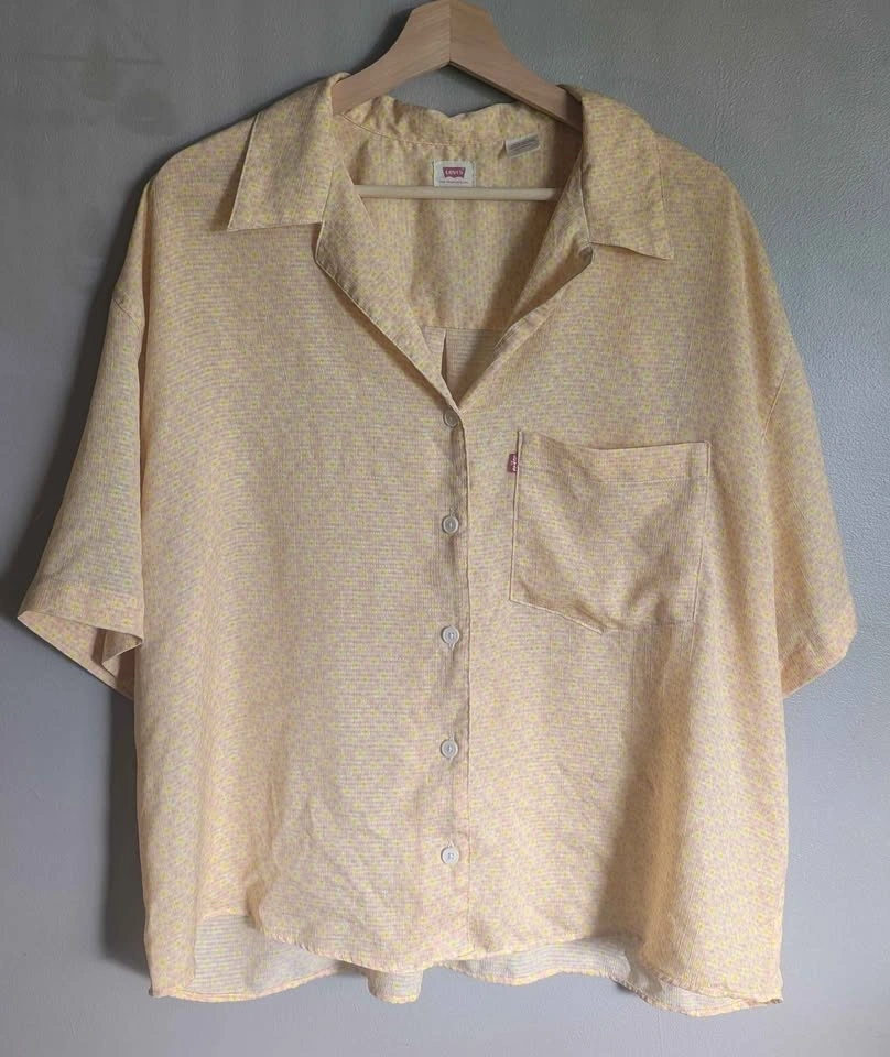 Levi's XXL Peach Floral Short Sleeve Button Up Shirt - photo 2