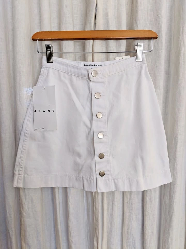 NEW American Apparel Button Down A-Line Skirt
