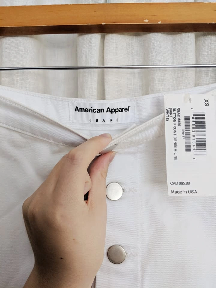 NEW American Apparel Button Down A-Line Skirt - photo 2