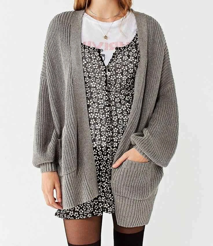 BDG Charlie Dolman Grey Cardigan