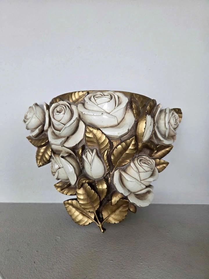 Vintage flower wall pocket