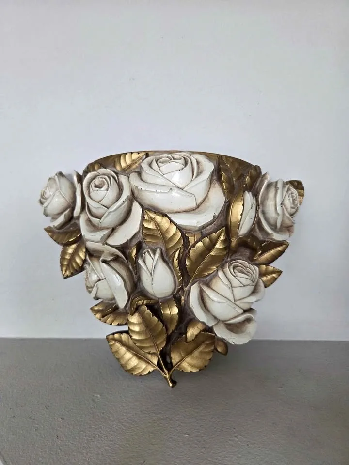 Vintage flower wall pocket