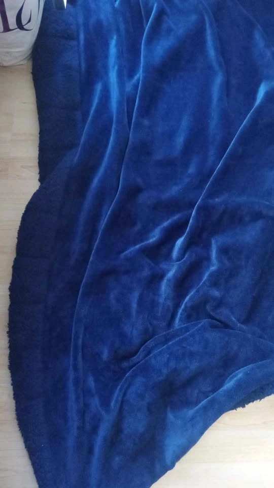 Indigo Blue Faux Fur Plush Sherpa Blanket Throw - photo 3