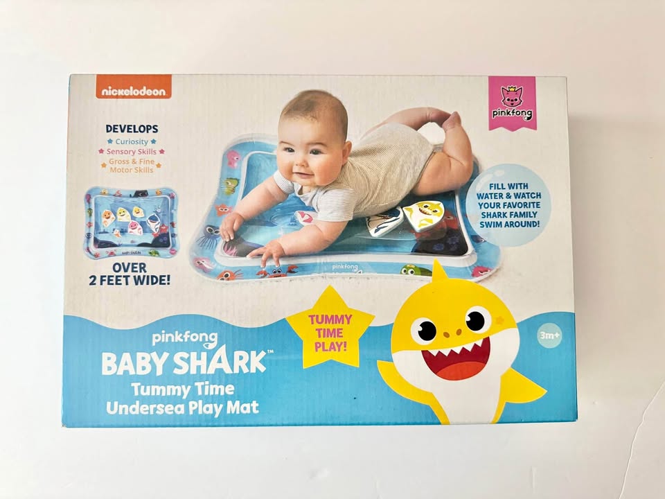 Brand New Baby Shark Tummy Time Water Play Mat 🦈✨