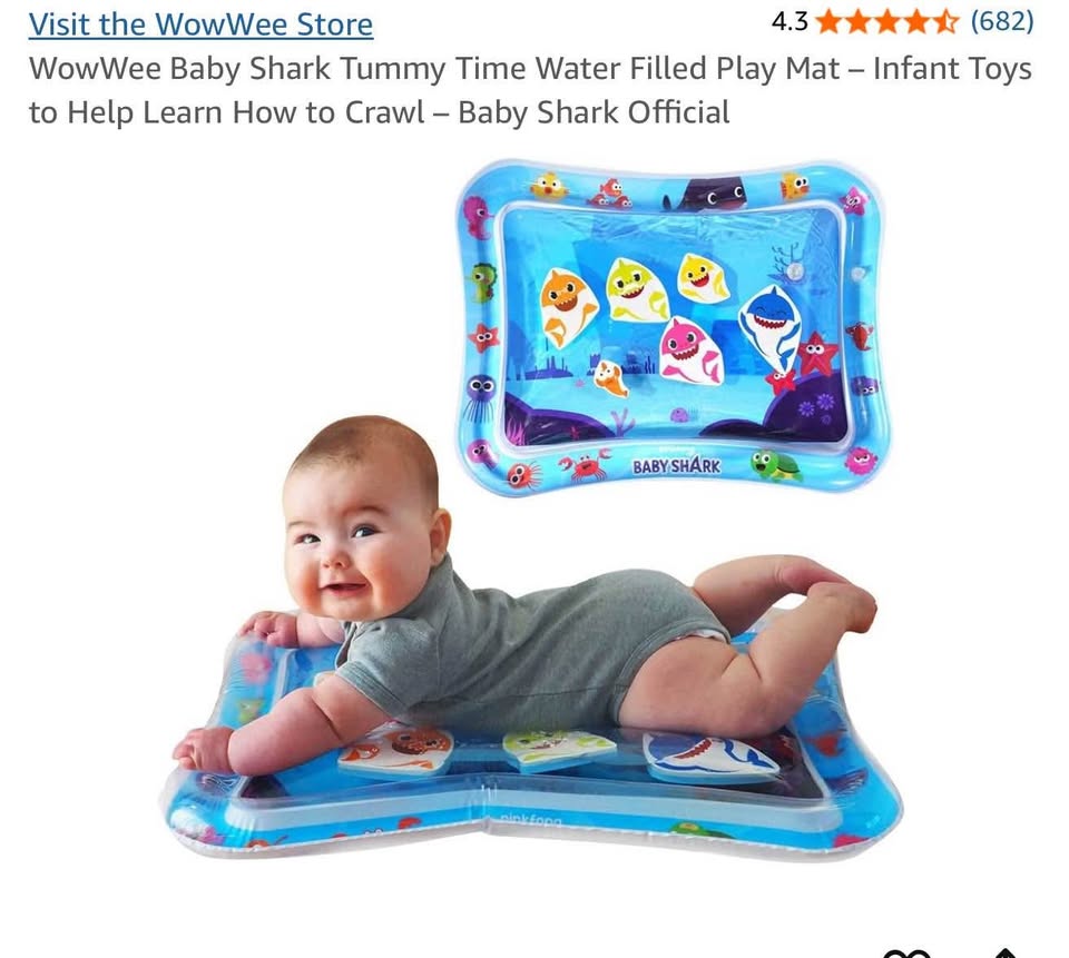 Brand New Baby Shark Tummy Time Water Play Mat 🦈✨ - photo 2