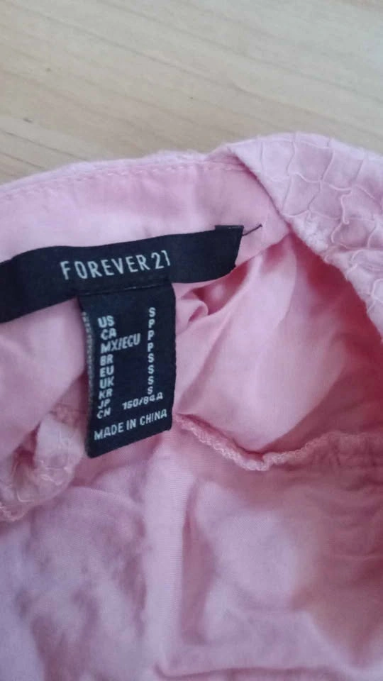 Pink Lace-Up Puff Sleeve Ruffle Crop Top S - photo 4
