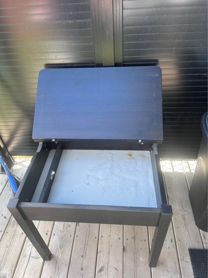 Black Side Table / Nightstand with Storage Drawer - photo 2