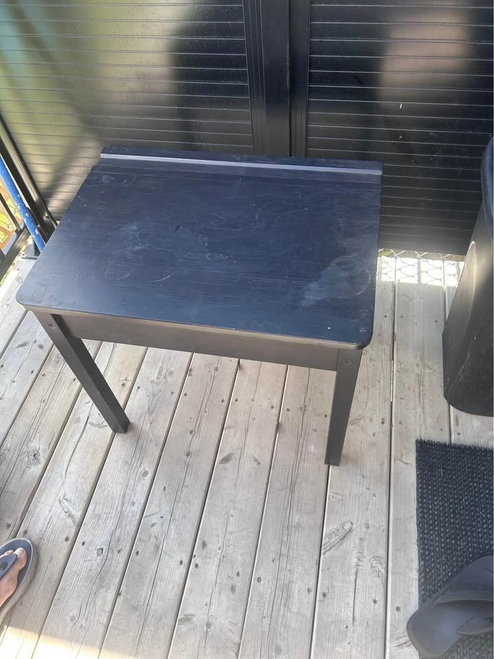 Black Side Table / Nightstand with Storage Drawer - photo 3