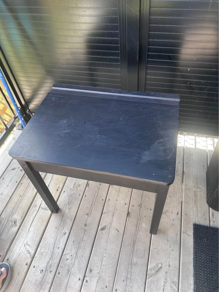 Black Side Table / Nightstand with Storage Drawer - photo 4
