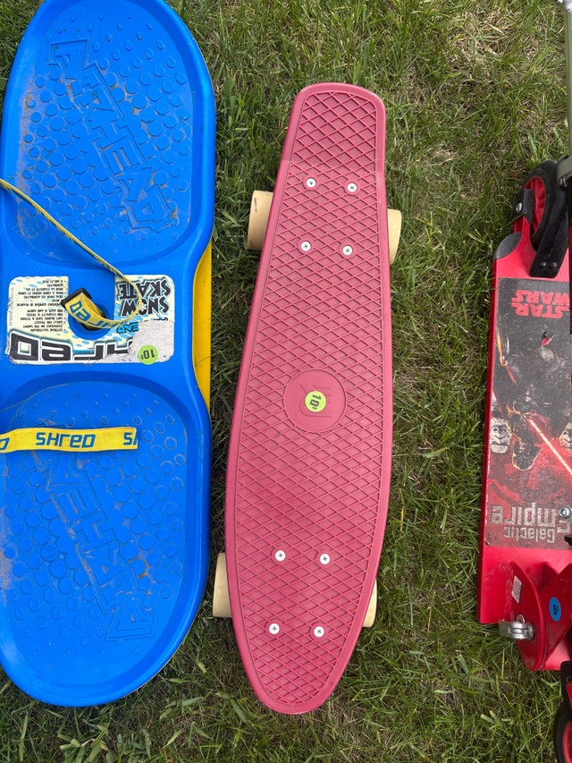 Penny Skateboard and Airhead Snow Skate