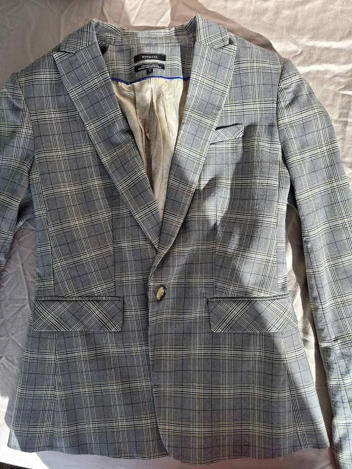 Women's Grey Plaid Blazer