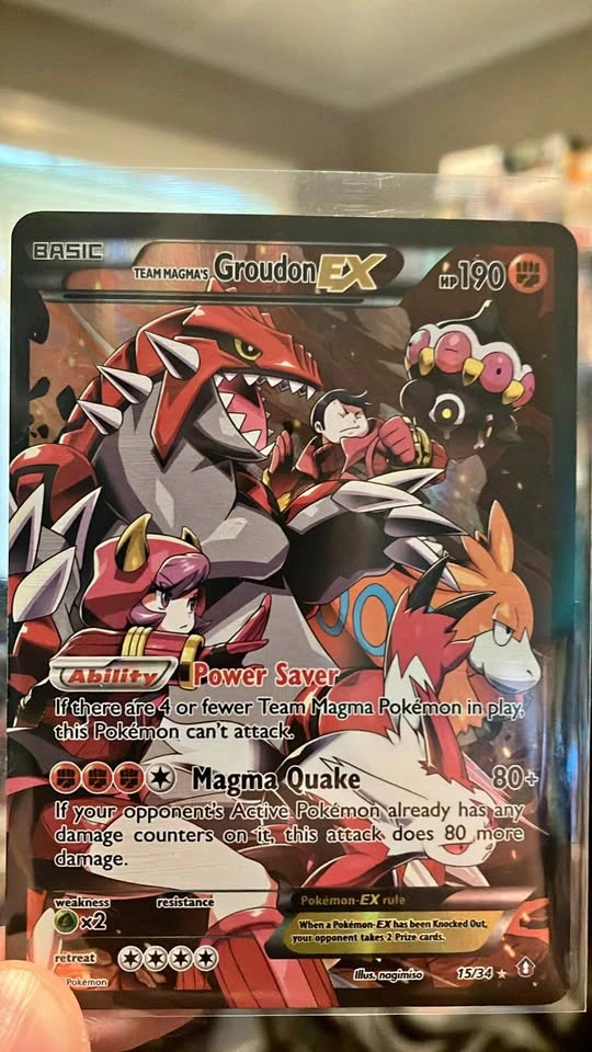 Pokémon Team Magma's Groudon EX Ultra Rare Holo Double Crisis 15