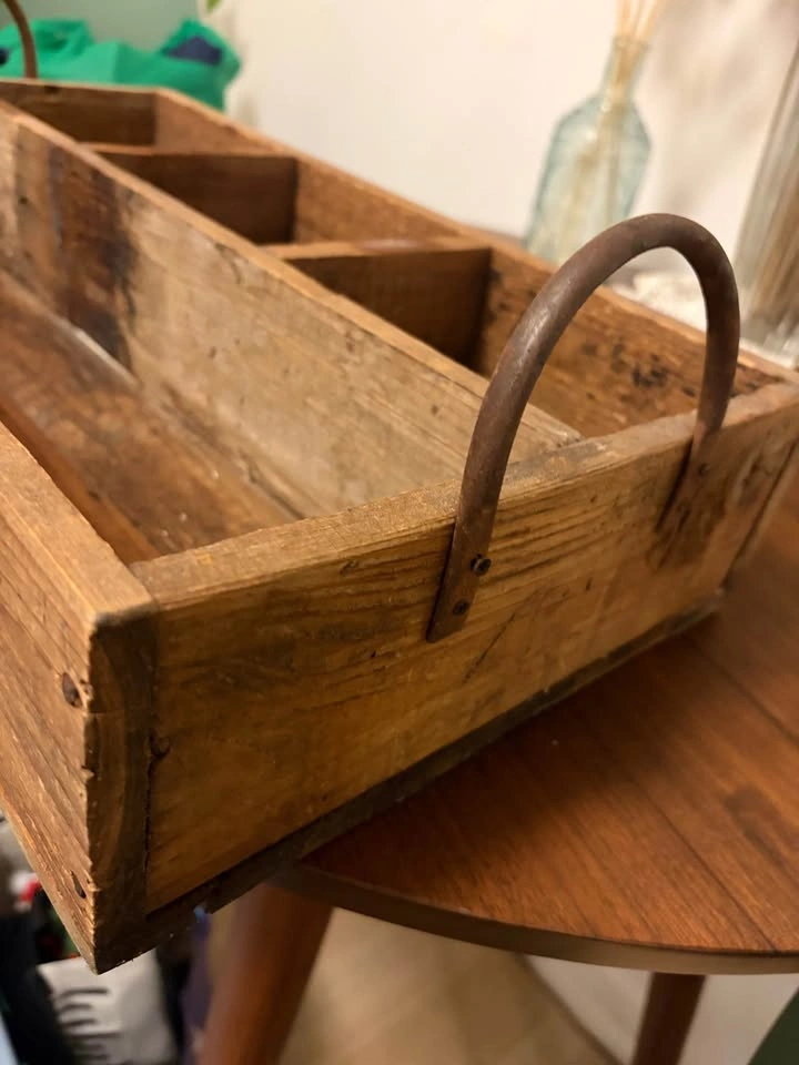 Vintage Bistro De Paris Wooden Divided Crate - photo 3