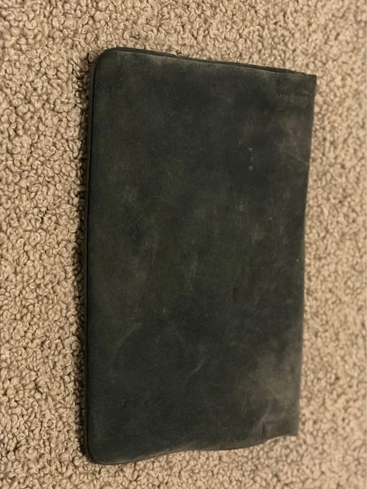 ela Dark Gray Suede Clutch with Buckle - photo 2