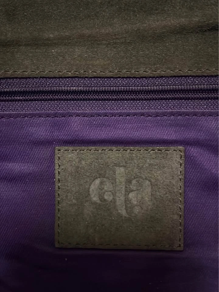 ela Dark Gray Suede Clutch with Buckle - photo 3