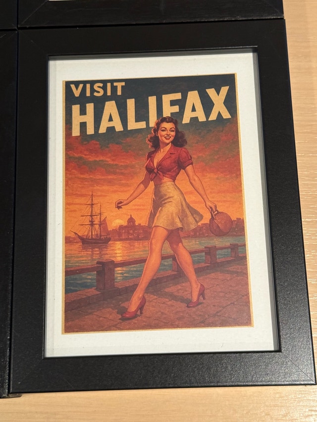 Set of 6 Framed Vintage Style Canadian City Travel Posters - photo 4