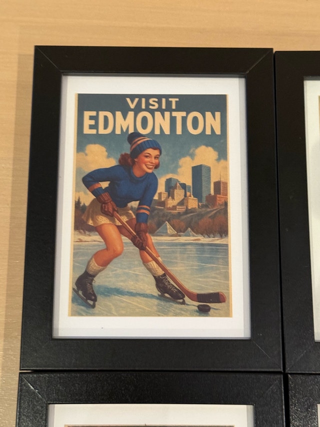 Set of 6 Framed Vintage Style Canadian City Travel Posters - photo 5