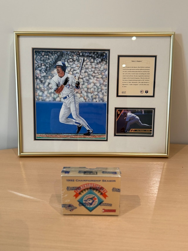 Paul Molitor Toronto Blue Jays Framed Memorabilia & 1992 Donruss - photo 2