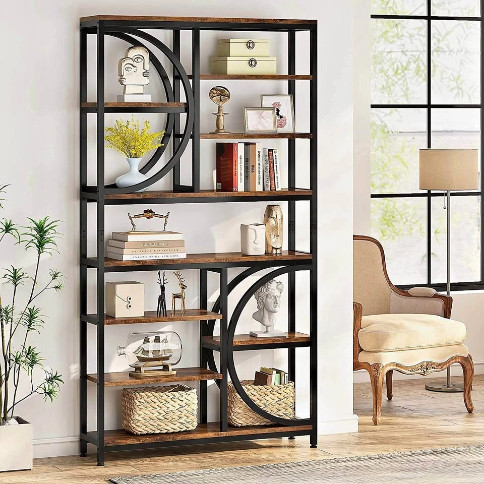 Large 17 Stories Geometric Bookshelf – Industrial Modern Style