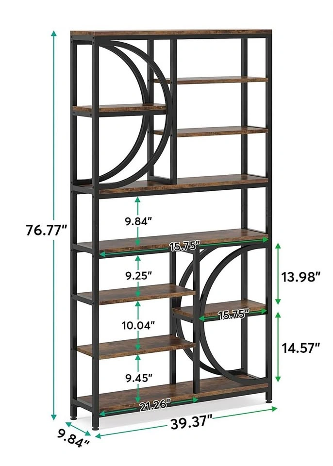 Large 17 Stories Geometric Bookshelf – Industrial Modern Style - photo 3