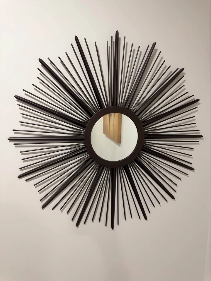 Dark brown sunburst mirror - photo 2