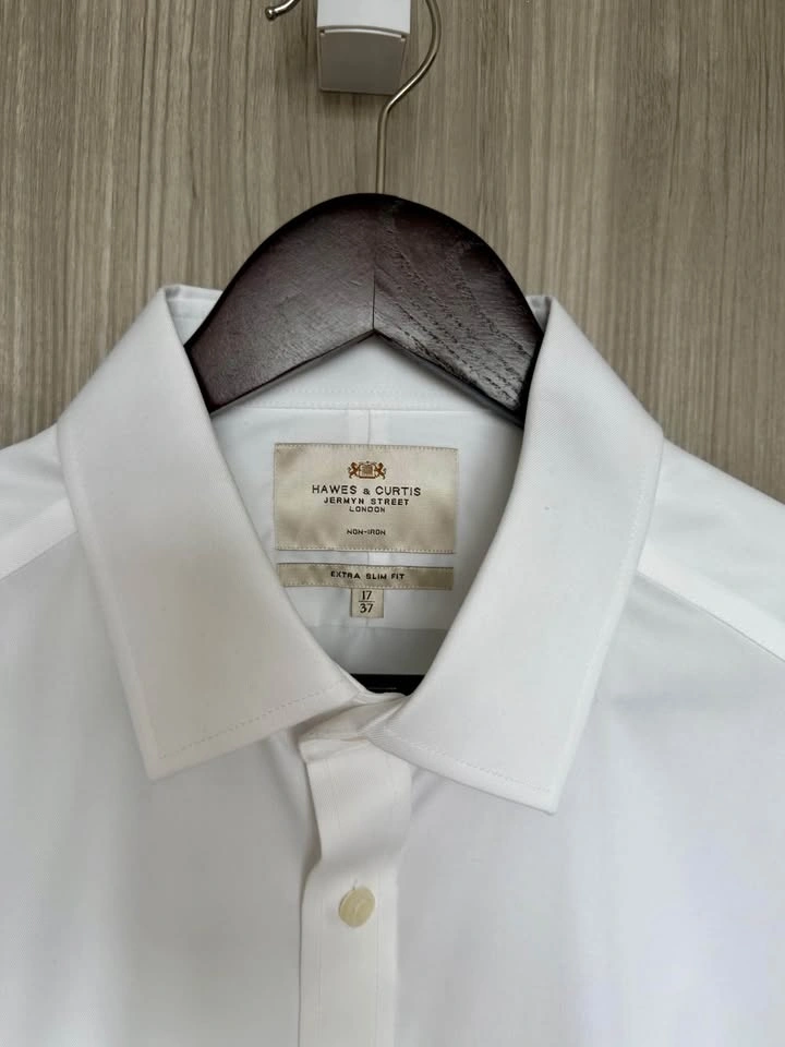 Hawes & Curtis Men’s White Non-Iron Dress Shirt - Size 17/37 - photo 2