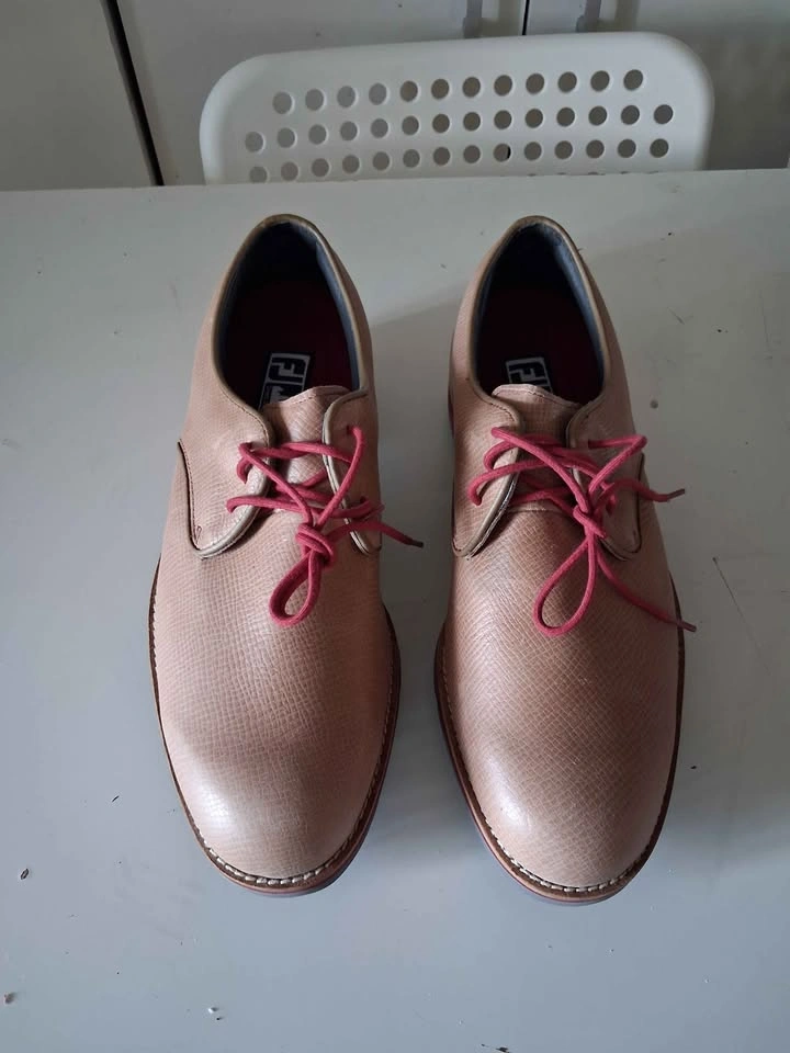 FootJoy City Street Style Tan Golf Shoes Pink Laces size 8M - photo 3