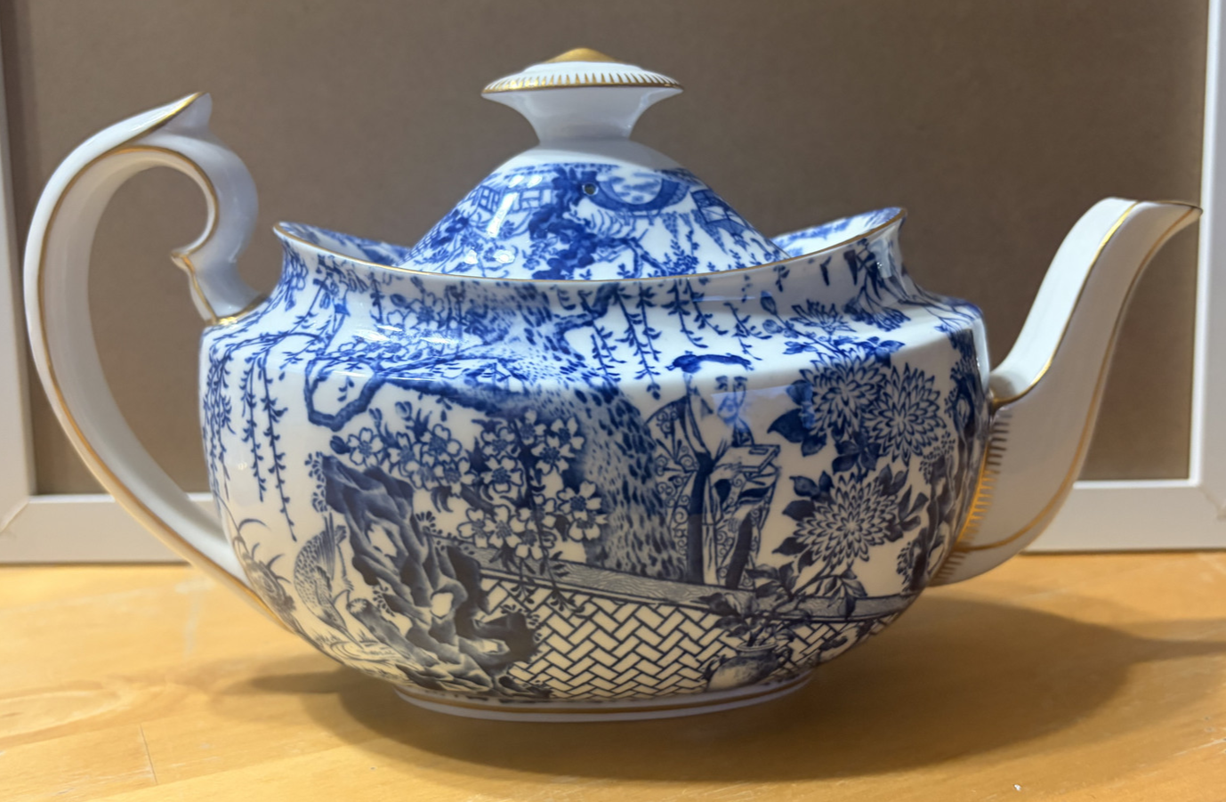 Royal Crown Derby Mikado Bone China Teapot Gold Trim England