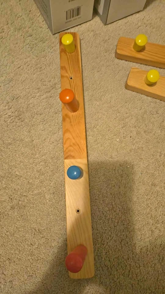 IKEA Wooden Wall Coat Racks with Colorful Pegs (Set of 3)