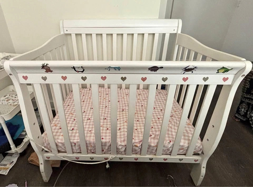 adjustable crib with mattress