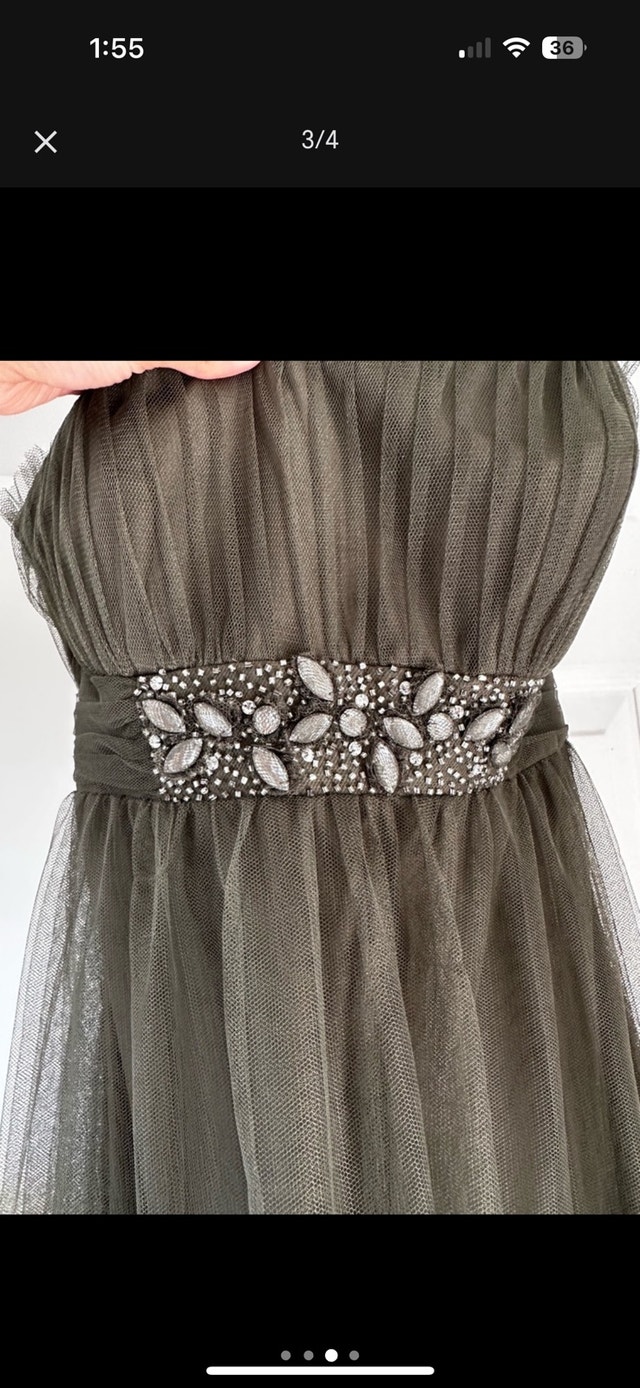 Forest Green Tulle Evening Gown - photo 2