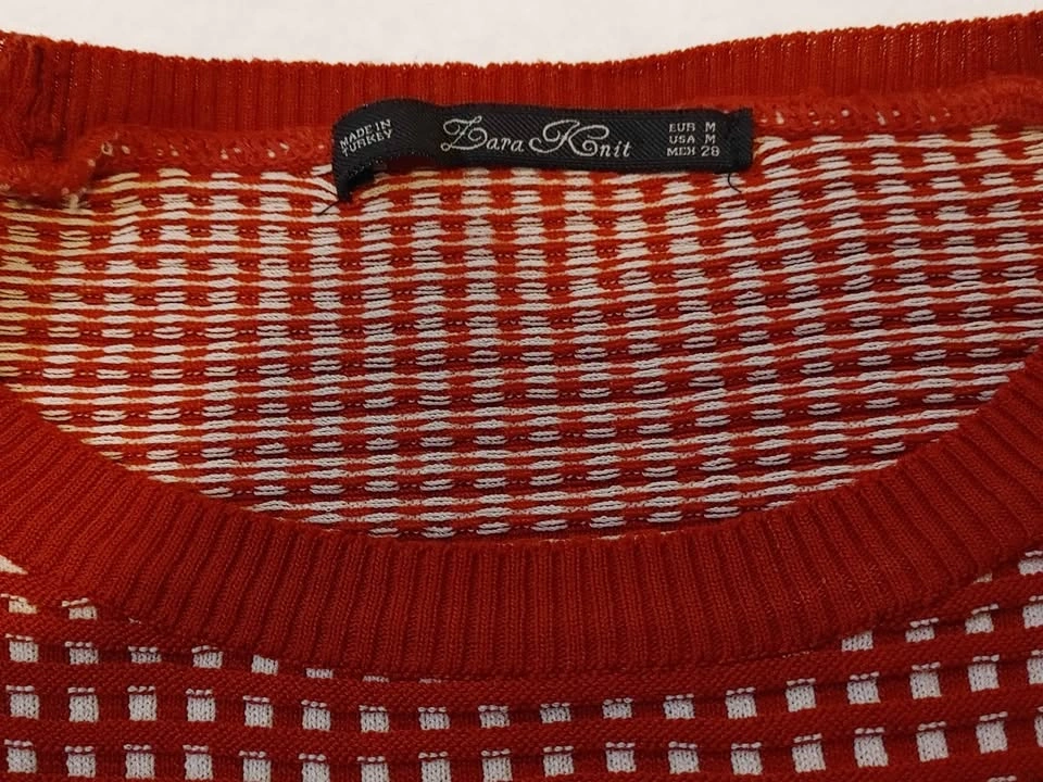 Zara - Thin Knitted Cropped Sweater with 3/4 Sleeves - Women Siz - photo 2