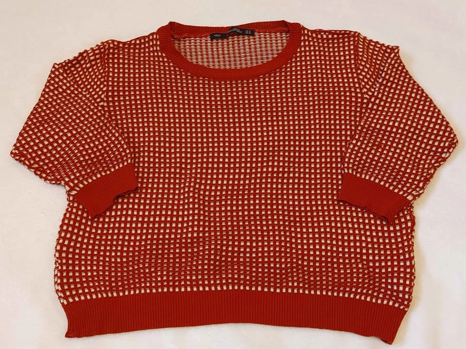 Zara - Thin Knitted Cropped Sweater with 3/4 Sleeves - Women Siz - photo 3