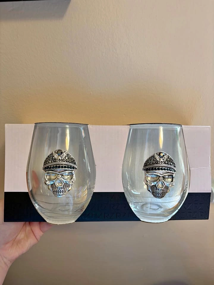 Rachel Zoe Skull Wine Glasses