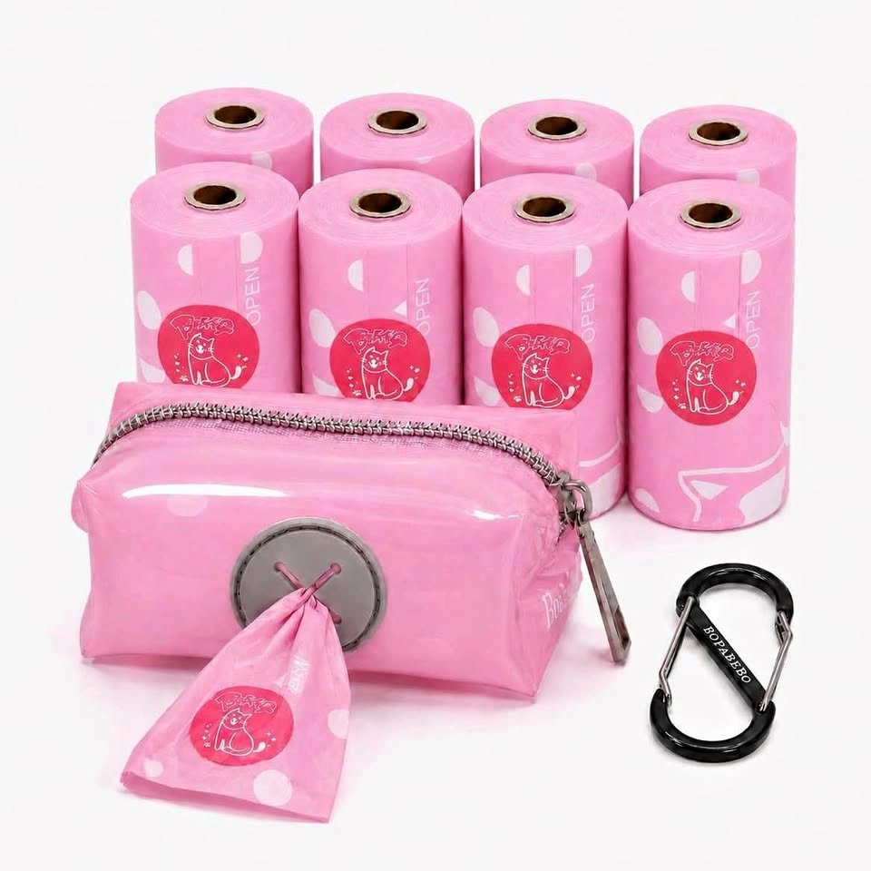 Brand New Dog Poop Bags with Holder (Pink)
