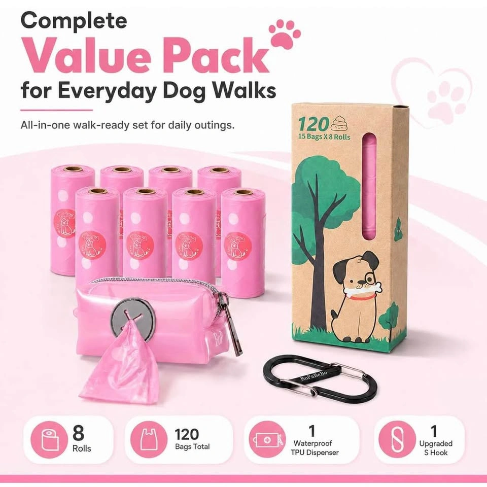 Brand New Dog Poop Bags with Holder (Pink) - photo 4