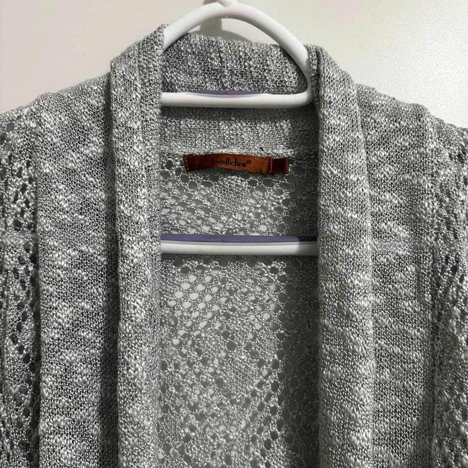 Belldini light grey open knit cardigan M - photo 2