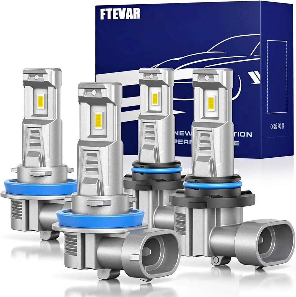 9005 H11 Light Bulbs Combo, 60000LM Super Bright 6500K