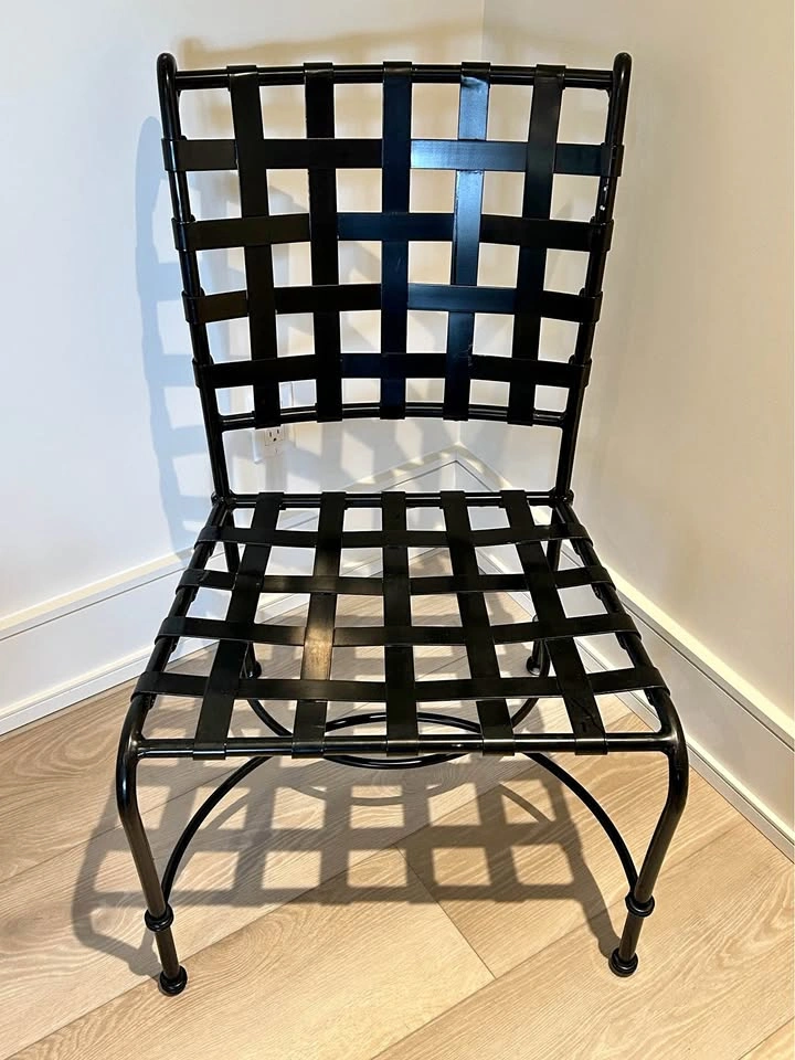 Modern Black Woven Patio Chairs – Set of 8 (Outdoor)