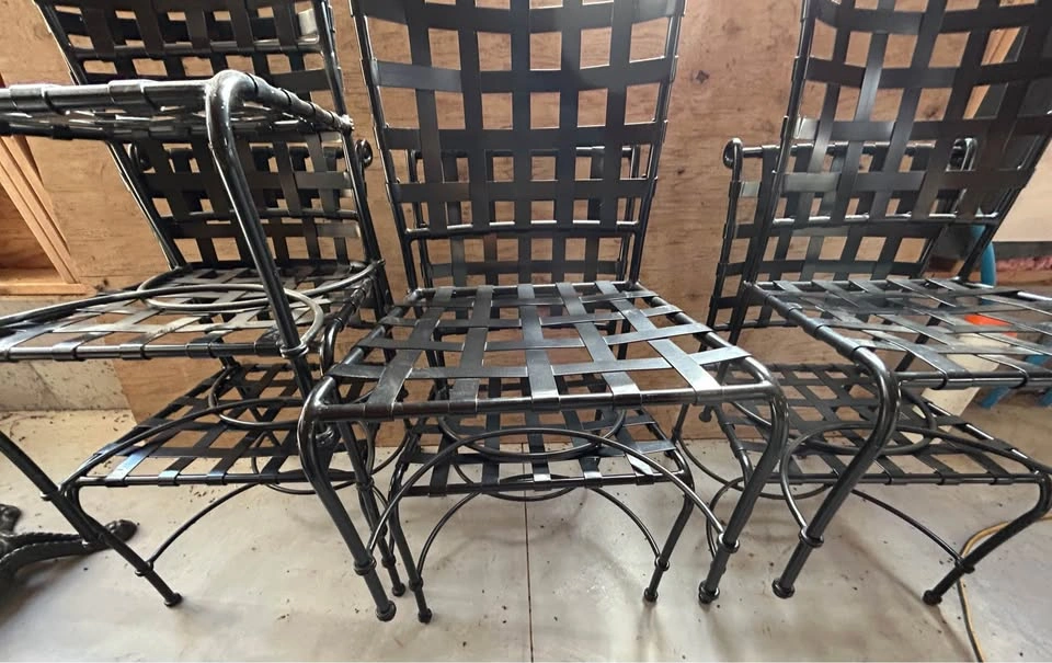 Modern Black Woven Patio Chairs – Set of 8 (Outdoor) - photo 4