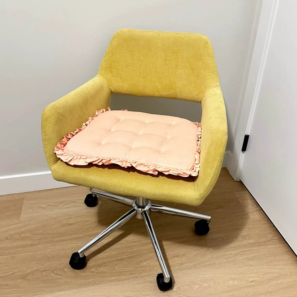 Yellow Upholstered Swivel Office Chair - photo 2