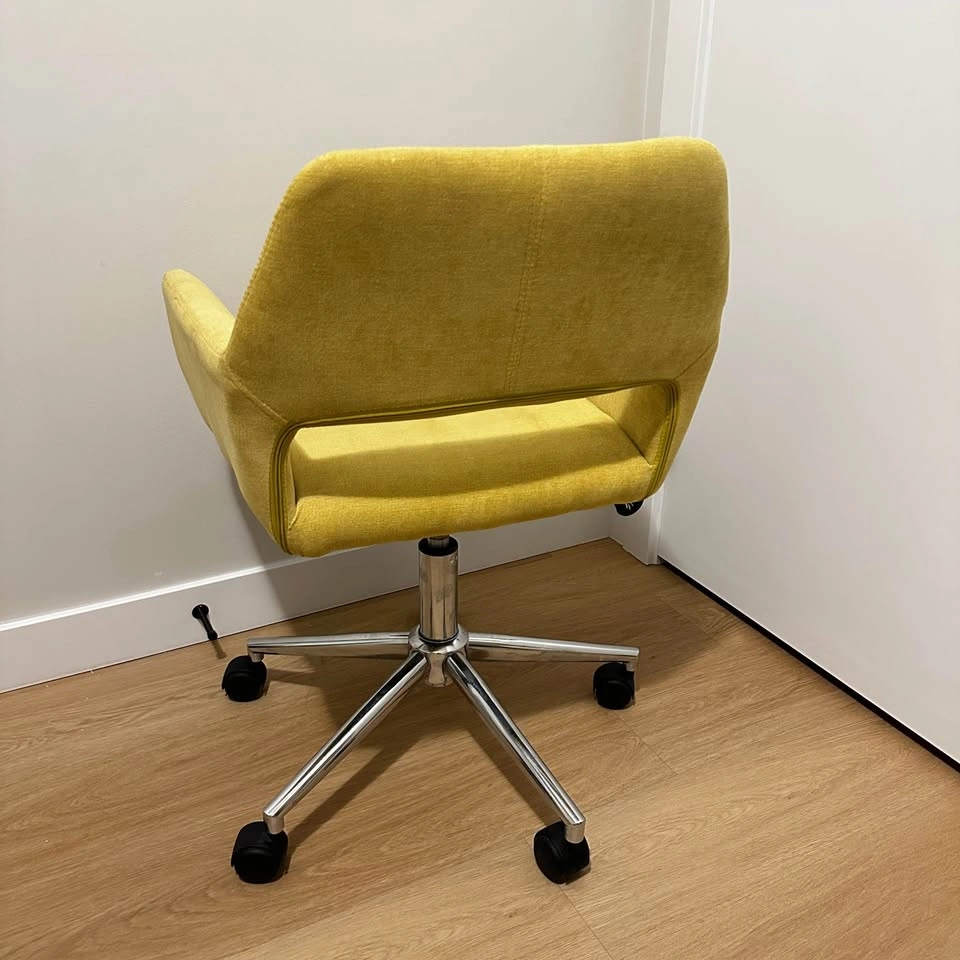 Yellow Upholstered Swivel Office Chair - photo 3