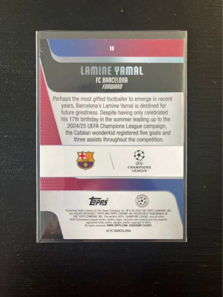 Topps Chrome Lamine Yamal FC Barcelona Soccer Card 123/150 - photo 2