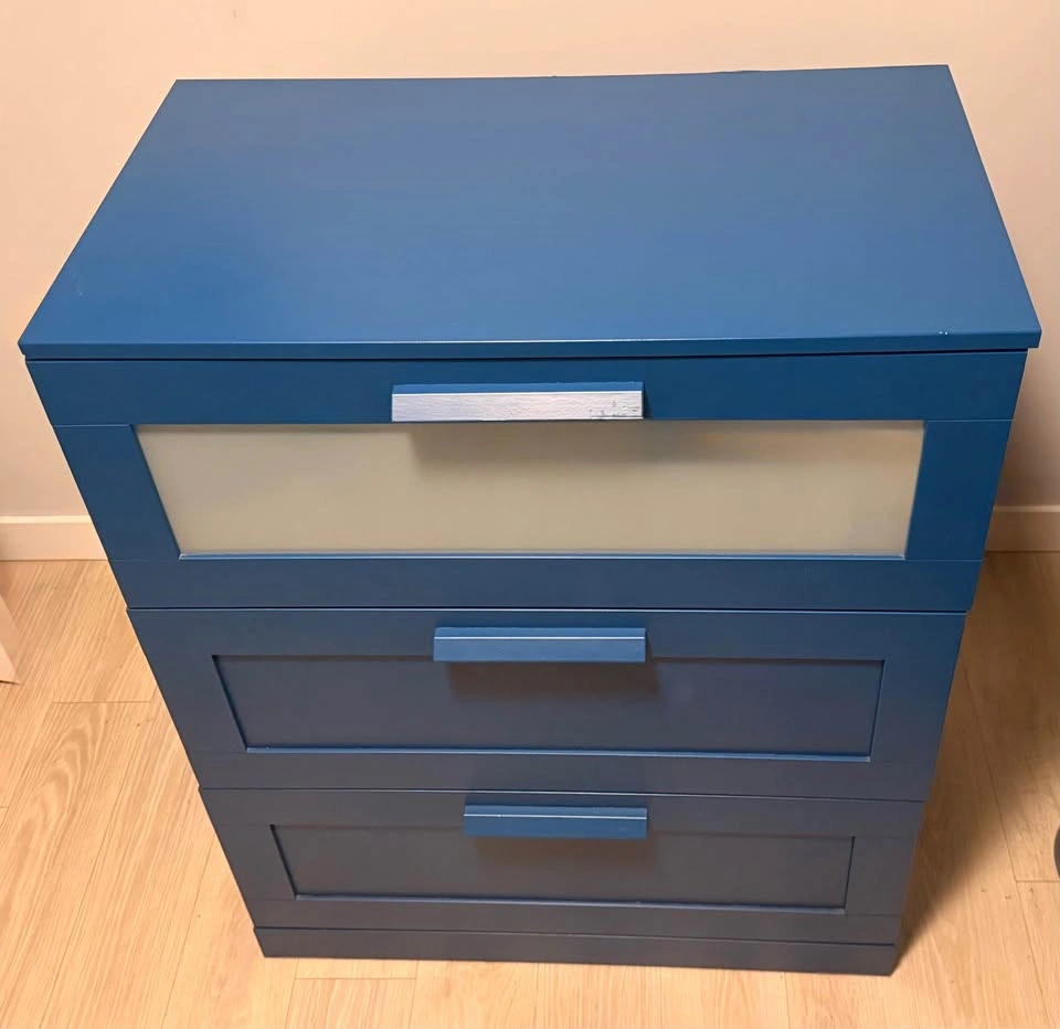 IKEA BRIMNES 3-Drawer Chest - Deep Blue - photo 2