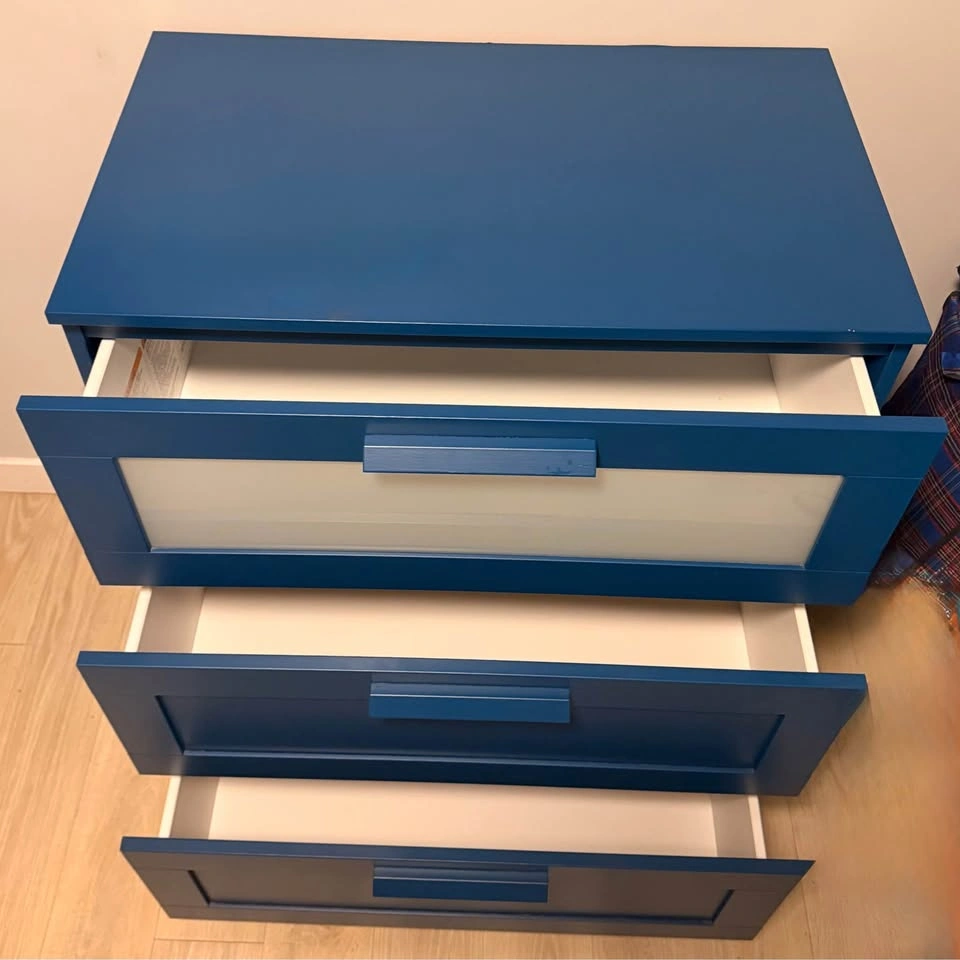 IKEA BRIMNES 3-Drawer Chest - Deep Blue - photo 3