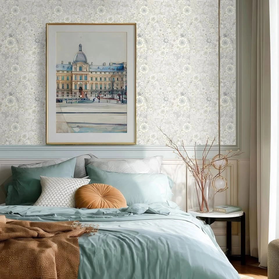 Vintage Wildflower Soft Neutral Floral Peel and Stick Wallpaper - photo 2